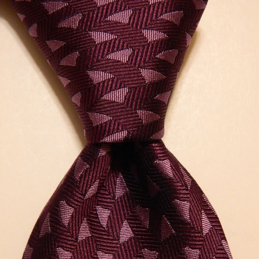 CAFE COTON Silk Necktie THICK Triangles Purple